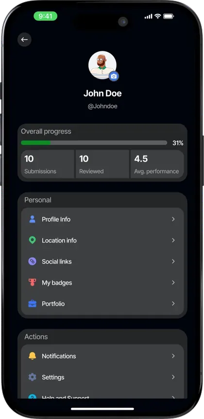 Bluelight Studio mobile app mockup 2