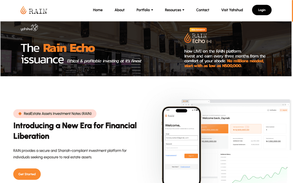 RAIN Investor project preview